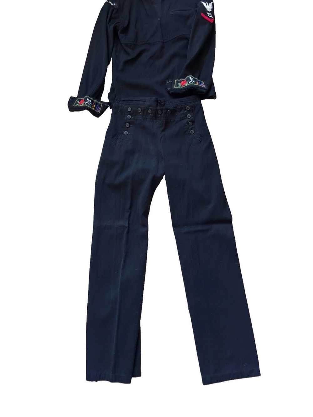 Rare Vtg “Liberty Cuffs” US Navy Dress Blue Uniform Set - USS Henderson DD-785